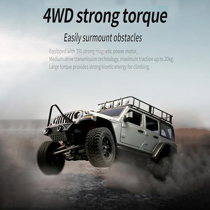 GoolRC 1:12 Scale 4 Wheel Drive Remote Control Car Off-Road Truck with Lights 2.4G Remote Control Crawler