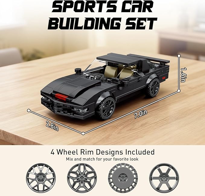 HIGH GODO Car Building Set Vintage Racing Car Decor Model Kit Cool Sports Cars Toys Gifts for Adults Teens Age 14+ (332 Pieces)