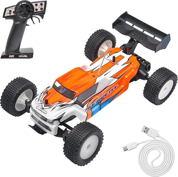 Serpent 1:24 Mini 2WD Truggy RTR 1/24 Scale 2.4GHz Short Course Truck All Terrain Off-Road Buggy RTR High Performance with 1 Battery 1 USB Data Cable