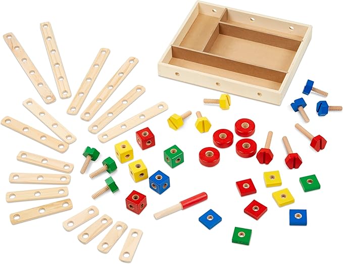 Melissa &amp Doug Wooden Construction Building Set in a Box (48 pcs)