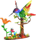 Hummingbird Building Blocks Set for Adults Boys Girls (1704 Piece) Animals Bird + Flower Natural Jungle Model with Lights Cool Mech Bird Home Decor Display Model Creative Birthday Gifts