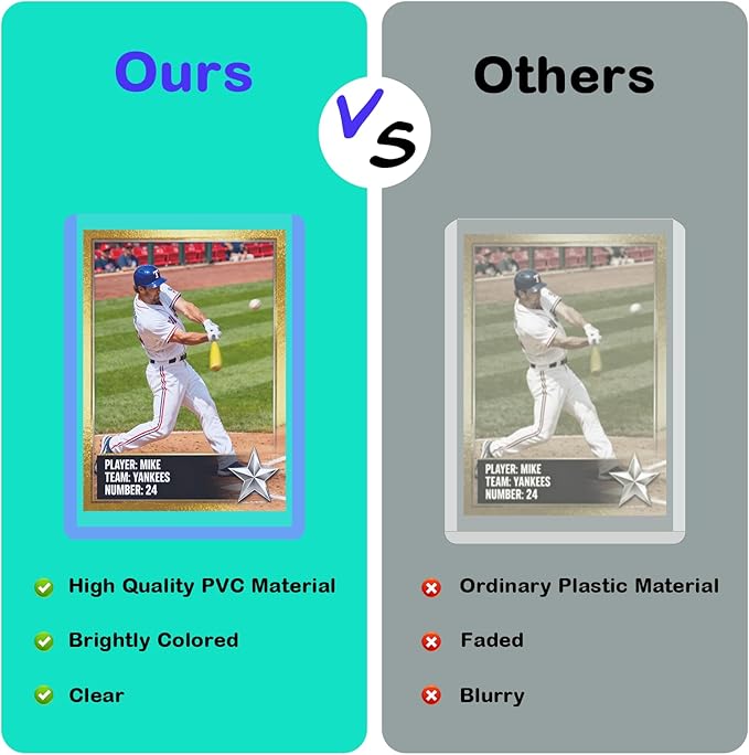 50ct 130pt 3x4 Hard Card Sleeves - Hard Plastic Trading Card Protector Rigid Clear Open-Top Card Sleeve Fits Standard Thick Trading Baseball Sports Game Collectible Cards