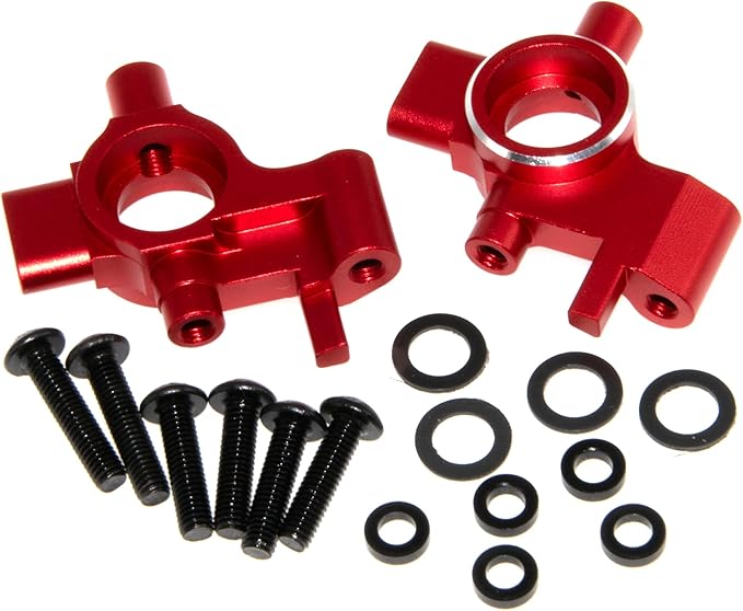 10537 Front Steering Cup Compatible with 1/10 Traxxas 4-Tec Upgrade Drift Ford Mustang Replace Rc Car Aluminum Alloy Part Replace(Red)
