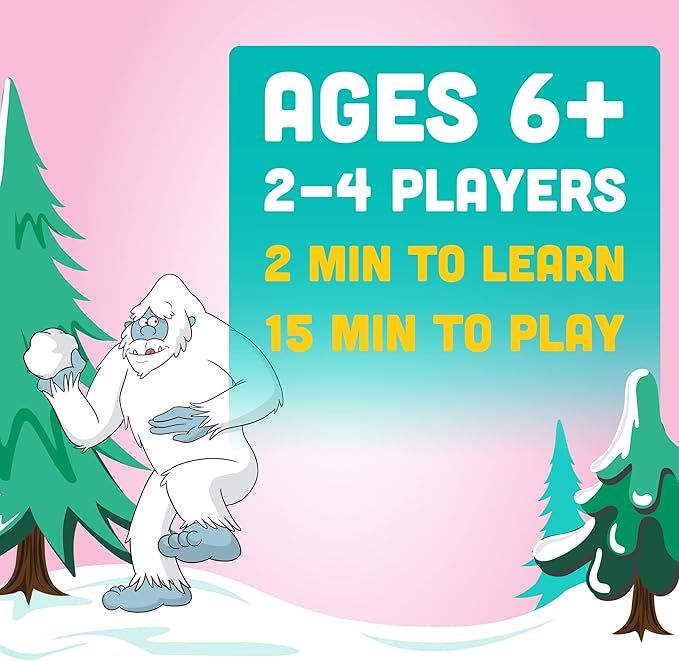 Big Discoveries Yeti Snowbrawl - A Snowball Stacking Brawl Card Game | Includes 40 Snow Balls - Fun Board Game for Kids Teens Adults