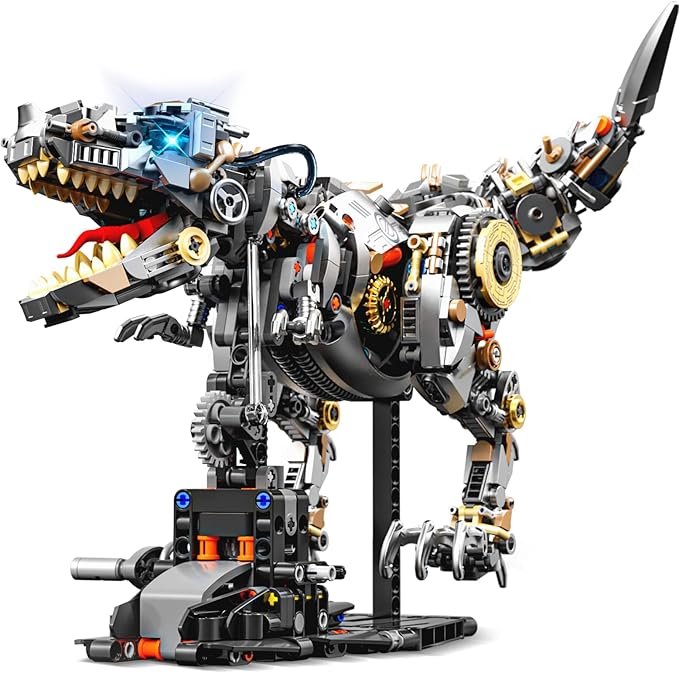 Ideas Mechanical Tyrannosaurus Building Set with Light Creative Jurassic T-Rex Animal Toy for Home Office Decor Compatible with Lego Dinosaur Gift for Adult Teens Boys 8-12(1268 PCS)