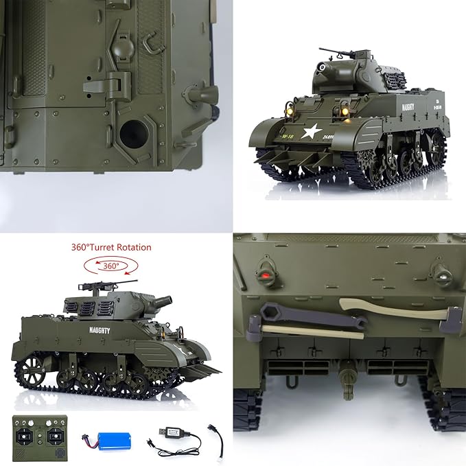 TOUCAN RC HOBBY US in Stock 1/16 RC Tank Simulation 360° Turret Rotary M8 HMC Scott Radio Control Battle Tank Smoke Sound Lights RTR Combat Vehicle