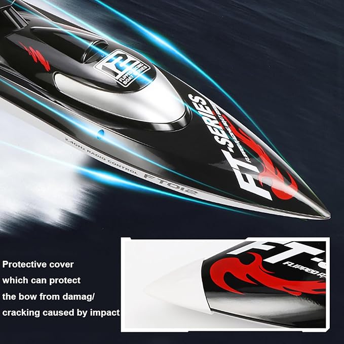 18Inch Brushless RC Speed Boat 2.4G 4WD 45-50KM/H Remote Control Watercraft Under Motor RC Submarine for 14Y+ Hobby Adults (FT012)