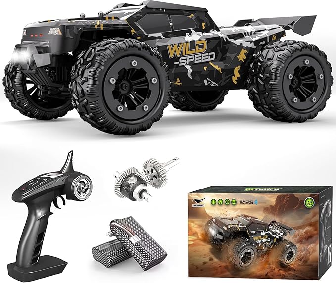TENSSENX 1/16 All Terrain Fast RC Cars for Adults 40KPH High Speed 4WD Electric Off-Road Remote Control Monster Truck 2.4Ghz Waterproof Monster Truck with 2 Batteries for Boys &amp Kids