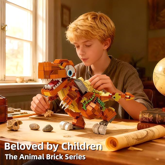 MENTOJOY Poseable Baby T.rex Building Set – 630 Pieces STEM Dinosaur Toy Suitable for Children Age 6 and Above | Jurassic Educational Gift