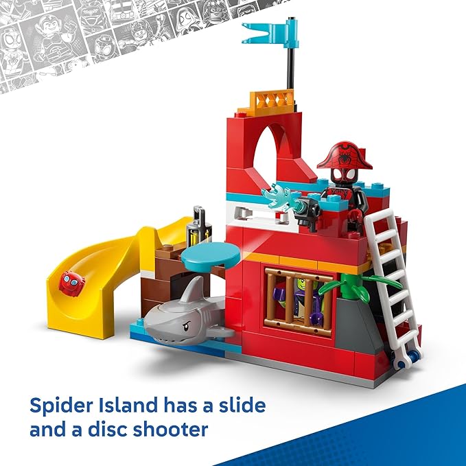 LEGO Marvel Spidey and His Amazing Friends Team Spidey Pirate Ship Building Toy for Kids - Super Hero Pretend Play Set for Preschool Boys &amp Girls Ages 4+ - Gift Idea for Birthdays - 11208