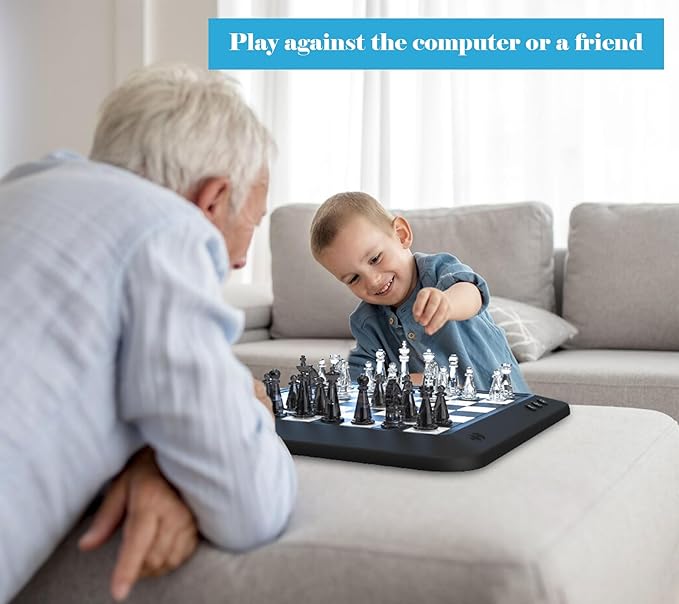 P6 Electronic Chess Board Chess Computer Talking Smart Chess Board Magnetic Electronic Chess Set with LED for Kids &amp Adults