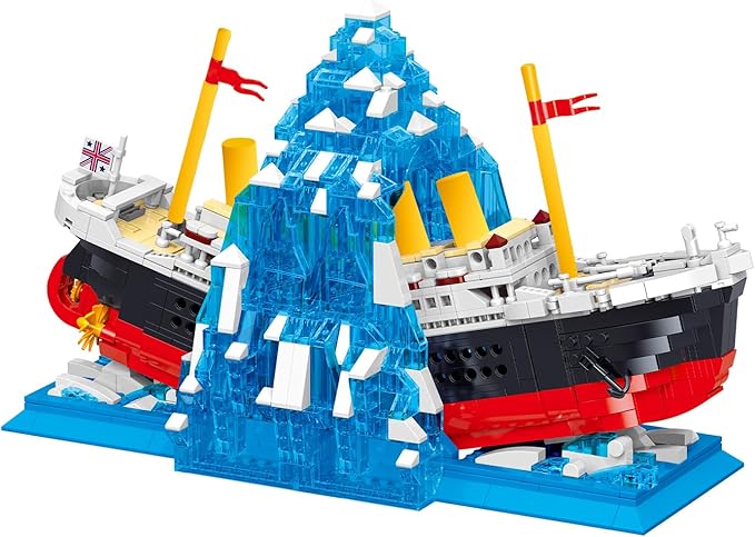 Titanic Building Set Ship Book Nook Kit 2 in 1 Compatible with Regular Size Bricks Cruise Boat Model with Glacier Bookends Construction Kit Toy Gift Home Decor for Adult 14+ 1202 pcs