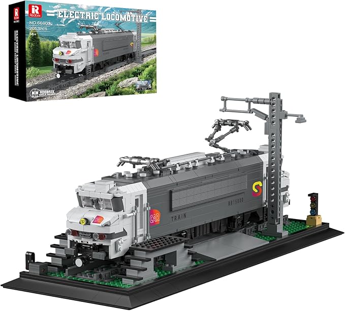 Reobrix BB15000 Train Building Block Set 66803 Collectible Electric Locomotive Display Creative Model for Train Fans Gift for Adults 14+(2053PCS)