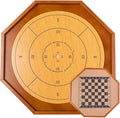 27 Inch Crokinole Board Game Crokinole &amp Checkers with 22 Inch Playing Surface 24 Discs and Storage Bag Canadian Heritage Tabletop Games Dexterity Krokinole Games for Families and Friends