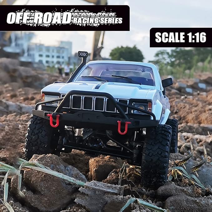 Mostop RC Crawler 1/16 Scale 4WD Offroad Rock Crawler Climbing Vehicle RC Truck Toys C24-1 Throttle &amp Steering Control Pickup Truck 2.4Ghz Remote Control Children RC Car for Kids