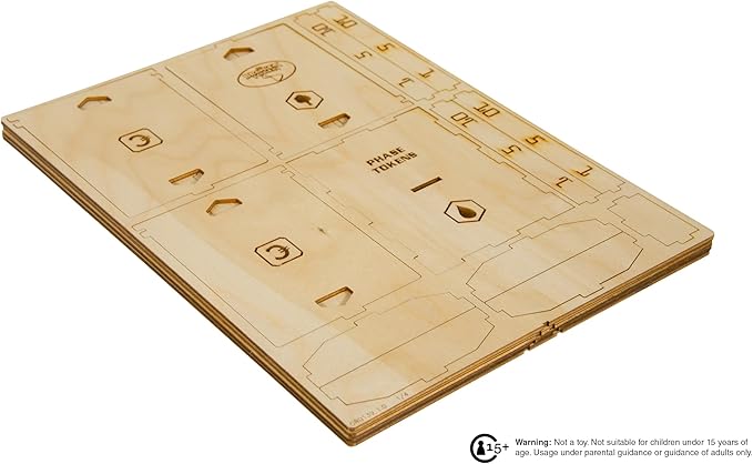 The Broken Token Game Organizer Compatible with Terraforming Mars: Ares Expedition - Wooden Game Organizing Box with Multiple Trays