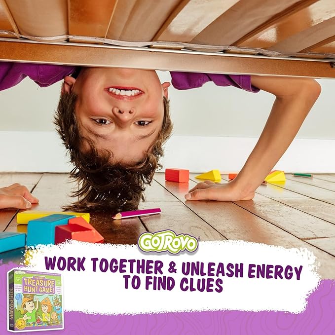 The Family Treasure Hunt Game! Indoor Adventure Board Game for Kids 4-8 Solve Clues Together to Find Jewels and a Surprise Gold Bar Reward – Great for Parties and Playdates