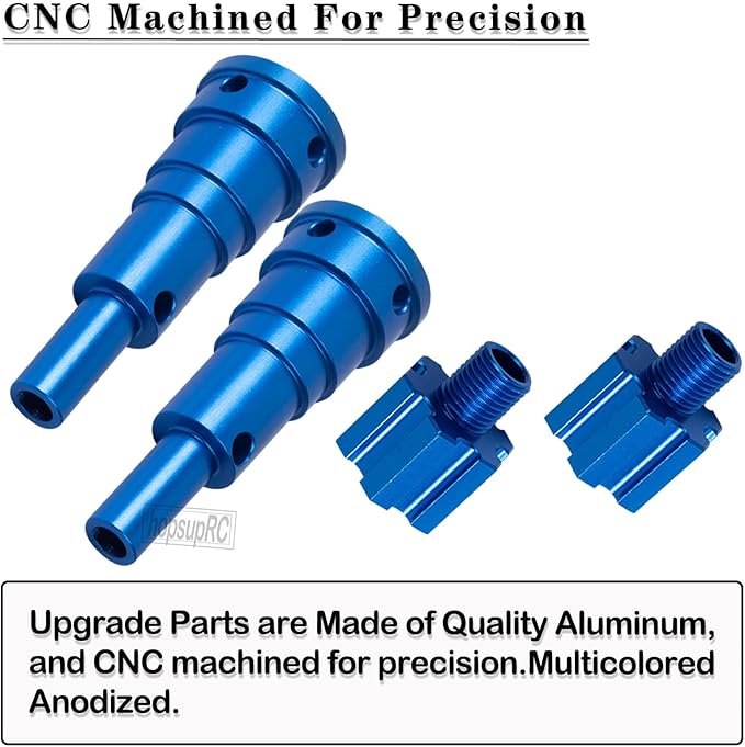 RC 10MM Drive Shaft CVD &amp Wheel Hex Hubs Upgrades Part for 1/5 X Maxx 8S Monster Truck45# Steel Driveshaft Front Rear Axles &amp Aluminum Wheel Nut &amp Wheel Hex Hops UpNavy Blue