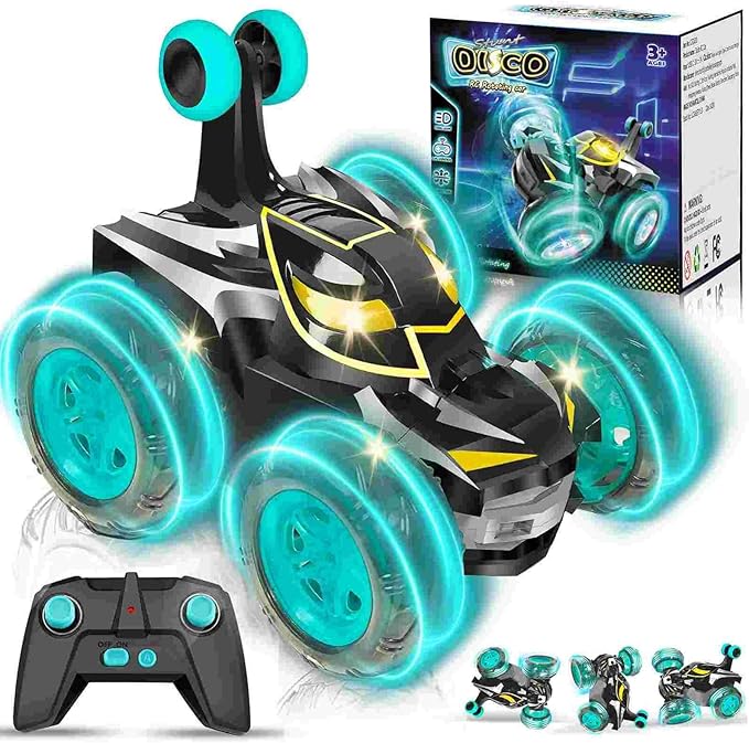 Kids Toys Bat RC Car for Boys 4-7 - Cool Bat Monster Remote Control Crawler Toy 360° Flip Fast Stunt &amp 4WD Light Up Wheel - Fun Boy Gift Idea for Birthday Chirstmas Stuff Age 3 4 5 6 7 8