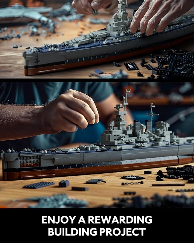Nifeliz North Battleship Military Building Set for Adults Collectible Army Model to Build and Display Gift Ideal for Military Enthusiasts (NF10280)