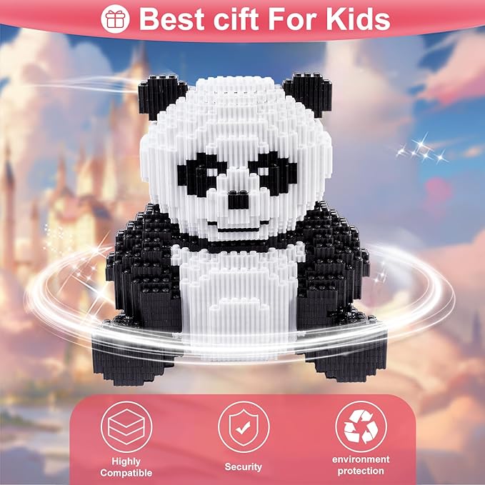 AHZILEl Animal Panda Blocks Building Set 7822 Pcs Cute 3D Puzzle Mini Building Bricks Toy Kits DlY Educational Particle Building Birthday Gift