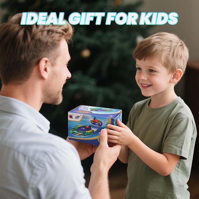 Remote Control Boat for Kids with Inflatable Bumper Rechargeable Battery USB Charge rc Boat for Pool Kids 8-12 Years Birthday Gift Summer Water Toy Blue