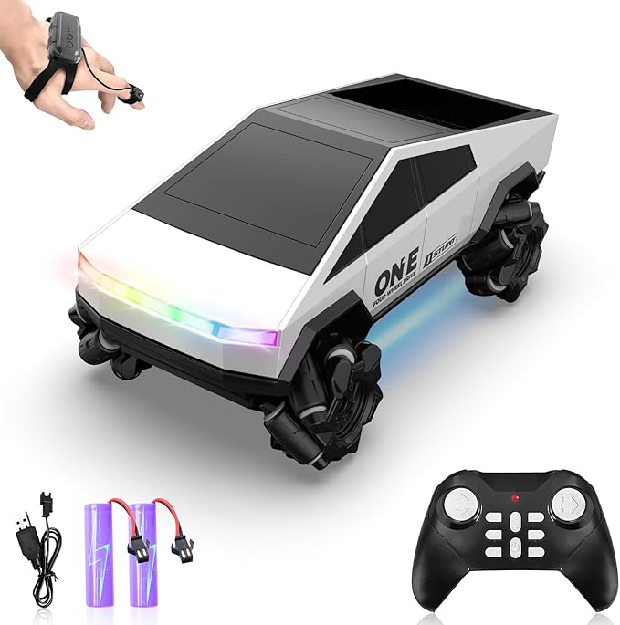 Gesture Sensing RC Stunt Car Toys for 6-12 Years Old Boys Girls 1/28 Scale 4WD RC Drift Car 2.4Ghz RC Cars Seven Light Modes Hand Controlled 360°Rotating Cool Birthday Gifts for Kids