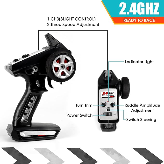 RC Car 1/16 Scale 4WD Brushless High-Speed Remote Control Car Fast 65+ mph All-Terrain Off-Road Truck Adult Electric RC car Including 1500mAh*2 T-Plug Battery Suitable for Adults Boys