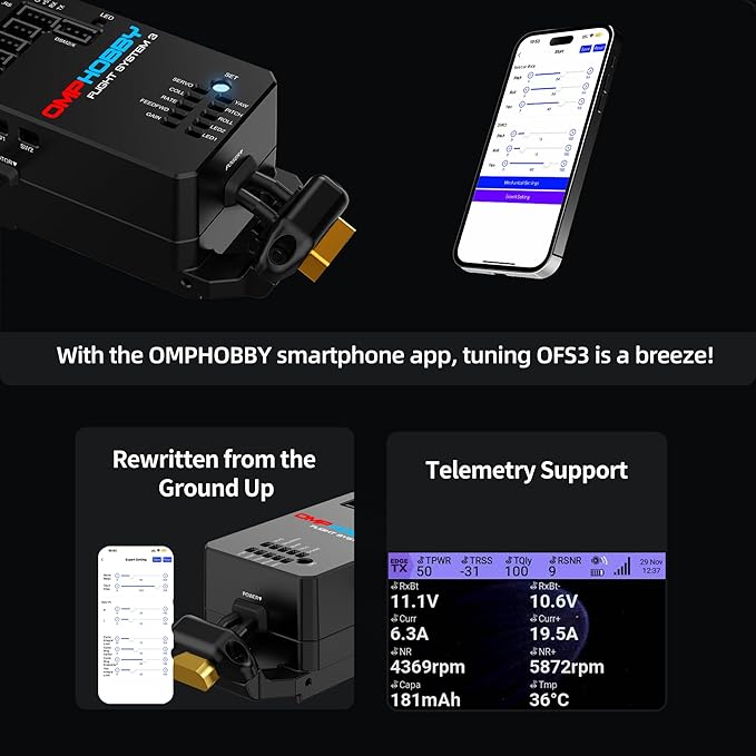 OMPHOBBY M2 EVO MK2 Ready To Fly RC Helicopter Outdoor Dual Brushless Motors Direct-Drive 6CH Remote Control Helicopters for Adults 3D RC Plane with Remote Control Mini Drone RTF White