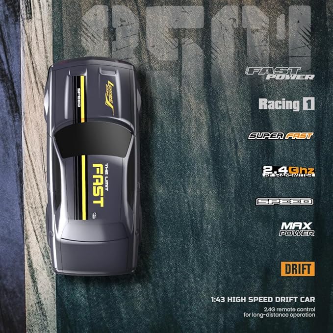 1:43 Scale Mini RC Drift Car 2.4GHz 4WD Desktop RC Drift Car 15KM/h Handheld Racing Mini Vehicle with LED Lights Speed Switching Racing Sport Toy for Adults Teens (Dark Green)