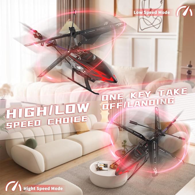 Remote Control Helicopter for Kids with 30-Minute Flight Time LED Light Effects Altitude Hold One-Key Takeoff/Landing for Boys and Girls Ages 6+ Perfect Christmas and Birthday Gifts