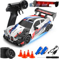 RC Drift Car 1:24 Scale Remote Control Vehicle for Kids2.4GHz 20KM/H 4WD High Speed RC Cars with LED Light Two Batteries &amp Drifting Tires Racing Sport Toy Cars for Adults Boys Girls Kids 8607WH