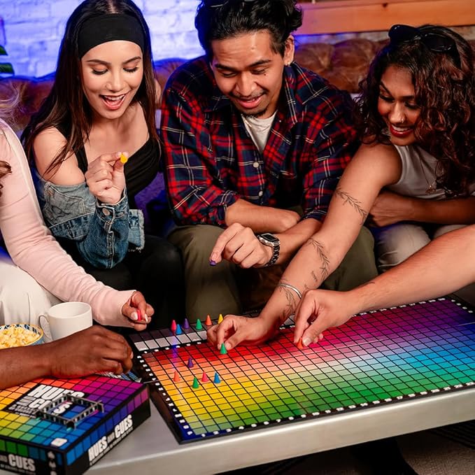 HUES and CUES - Vibrant Color Guessing Board Game for 3-10 Players Ages 8+ Connect Clues and Guess from 480 Color Squares