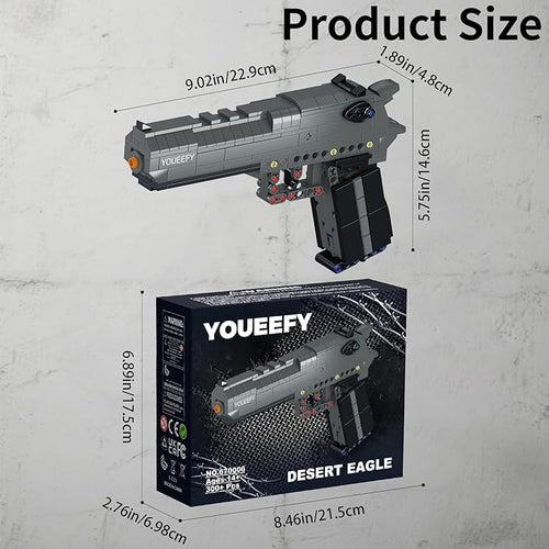 1:1 Desert Eagle Pistol Building Blocks Set 300+ Pieces Building Blocks Model Gun Toy for Adults &amp Kids 14+ Unique Collectible Gift for Christmas Birthday Military Fans