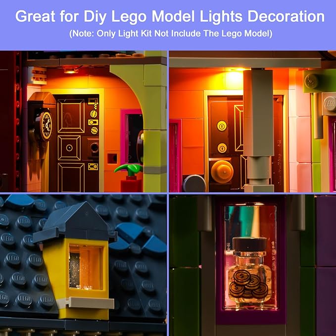 Upgraded Led Light Kit for Lego Up House 100 Celebration Building Toy Set Compatible with Lego 43217 Gift Idea for Boys Girls and Kids (Model Not Included)