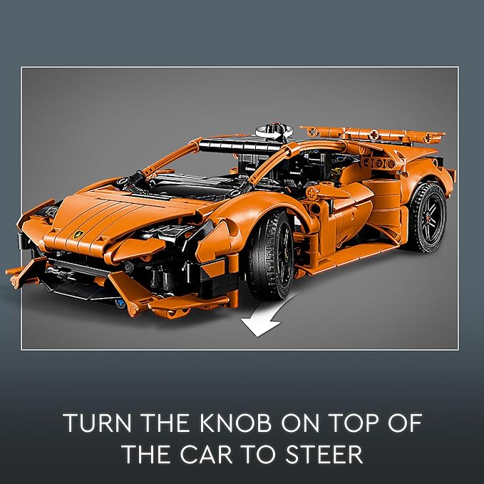 LEGO Technic Lamborghini Huracán Tecnica Orange Toy Cars - Building Toys for Boys &amp Girls Ages 9+ - Gift for Easter Basket - Kids Bedroom and Desk Decor - 42196