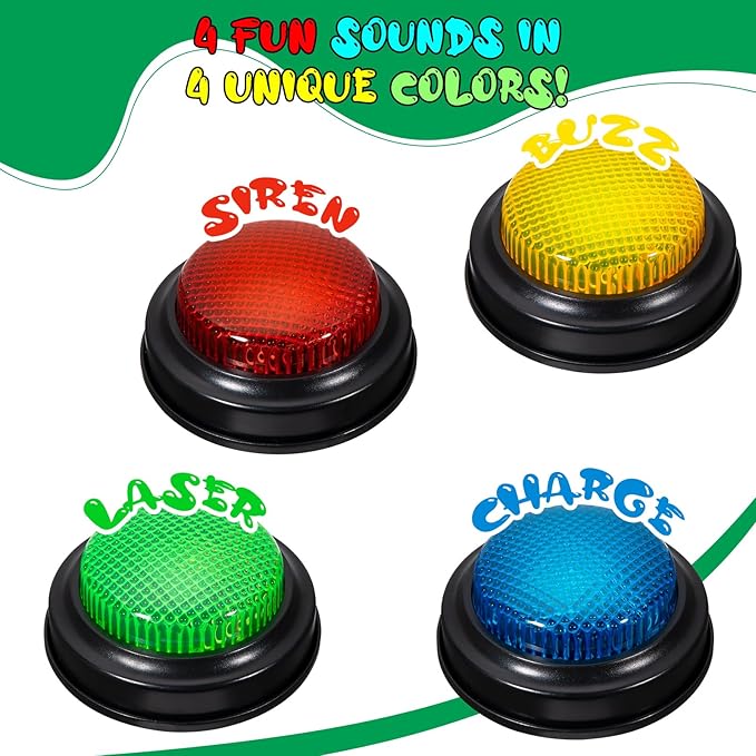 8-Pack Game Buzzers for Trivia Games – Classroom Quiz Buzzers with Lights &amp Sounds for Learning Parties &amp Family Fun