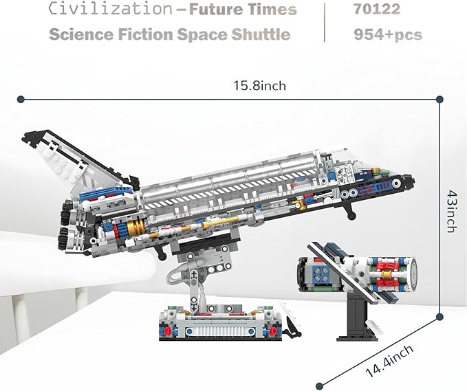JMBricklayer Space Shuttle Building Sets for Adult Airplane Spaceship Space Toys for Kids Teens Gifts for adults Boys Girls 8 9 10 11 12 13 14+ Collectible Display Model with Adjustable Stand 70122