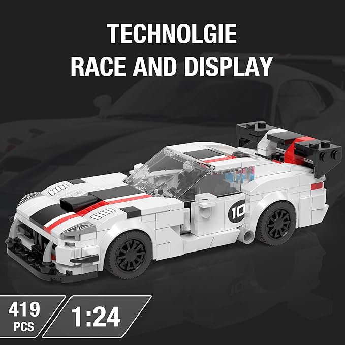 HIGH GODO Racing Cars Building Block Sets Super Car Building Kit Cool DIY Bricks Collectible Model Toy Car for Adults Teens 419 Pieces