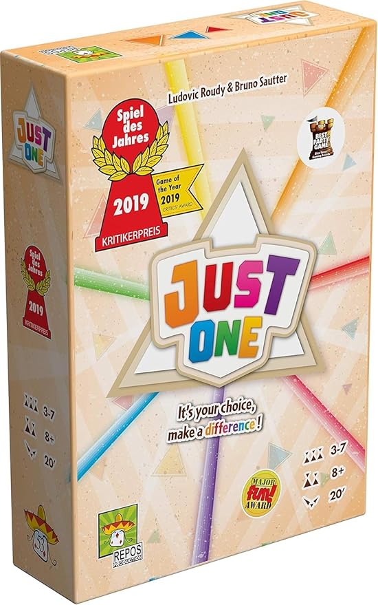 Just One Party Game - Cooperative Word Guessing Fun for Friends and Family! Ages 8+ 3-7 Players 20 Minute Playtime Made by Repos Production