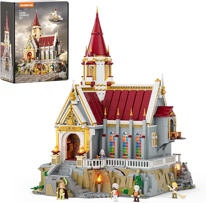 Medieval King's Castle Treasury Building Bricks Set - Middle Ages City Town Modular Collection Display Kit with Minifigures 3209 Pcs for Adults &amp Teens