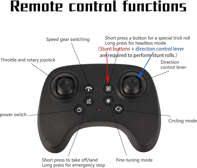 Foam Remote Control Airplanes RC Plane with Light RC Airplane Fighter Jet 360° Flip Stunt Roll Drones for Men RC Airplane (Blue)