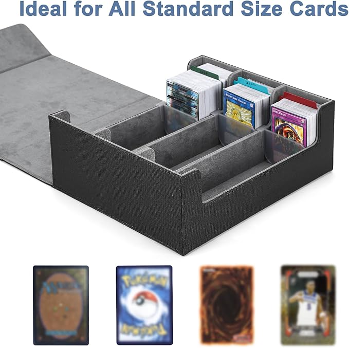 Card Deck Case for Trading Cards 1800+ MTG Card Storage Box Leather Magnetic Closure Storage Box for Magic Commander MTG YuGiOh PKM and Sports Cards