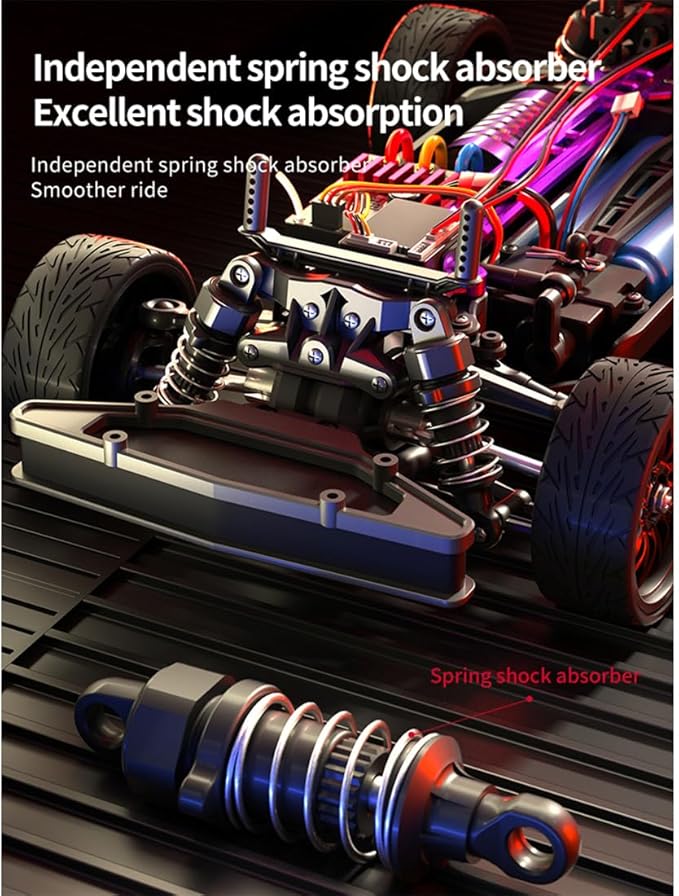 SG216 1/16 RC Drift Car for Adults 2.4G Full-Proportional 4WD Mini Remote Control Racing Car with LED Lights 40KM/H Electric 1 Battery Sports Cars Toy Gift -RTR/Carbon Brush