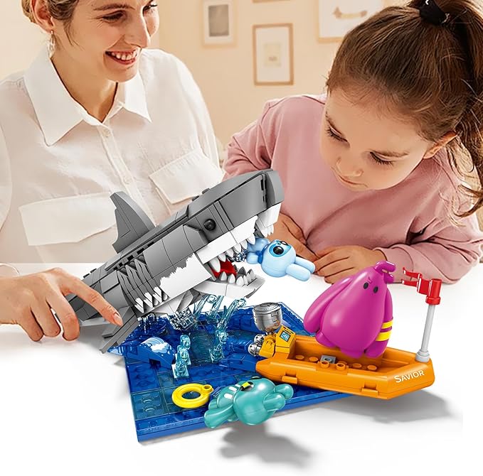 Lynda Kids' Fairytale Building Blocks SetRabbit Friend Ocean Drift &amp SharkDIY Assembly Toy Educational for Kids 8+