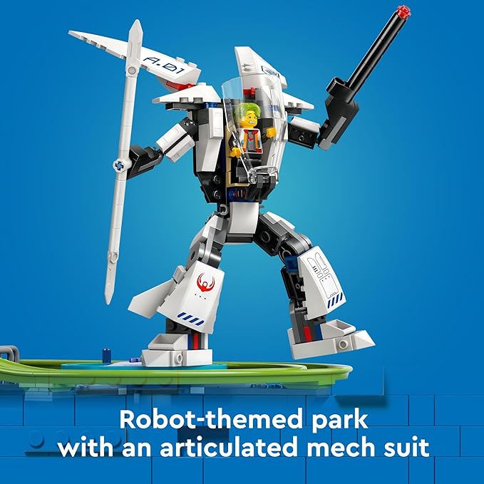 LEGO City Robot World Roller Coaster Building Set - Kids Engineering Toy with Posable Mech Suit for Boys &amp Girls Ages 8+ - Gift Ideas for Christmas - 60421