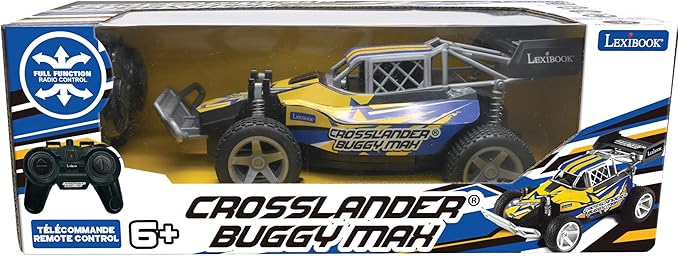 Lexibook Crosslander® Buggy Max RC Off-Road Buggy Up to 15km/h Remote Control and 2 Rechargeable Batteries Included Blue/Yellow RC22