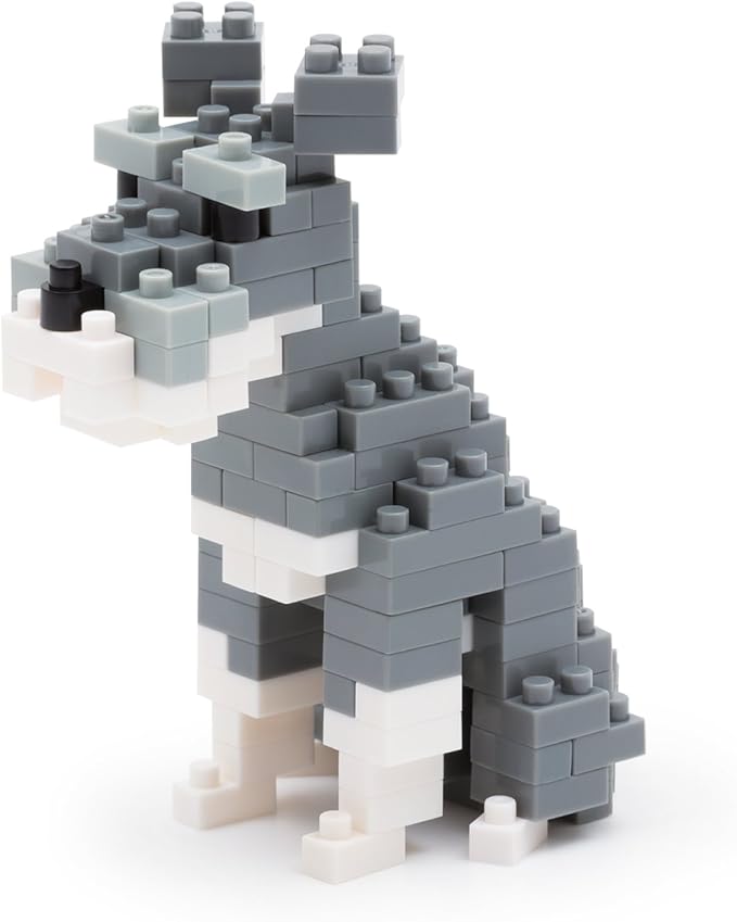 Nanoblock Schnauzer 110pcs Level 2 4mm x 5mm to 7 x 4.19 x 0.75 Grey Plastic Interlocking Building Set for Ages 12+