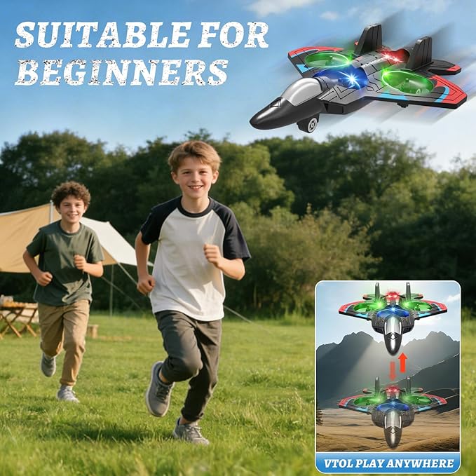 Foam Remote Control Airplanes RC Planes for Kids Adults RC Airplane Fighter Jet with Light 360° Flip Fighter Jet Toys Stunt Roll Airplane Toy Gifts for Kids Boys