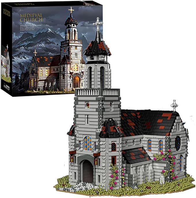 Medieval Cathedral Architecture Building Blocks Set MOC Castle Series Modular Church Model Collectible Display Creative Ornament for Adults and Teens (6172PCS)